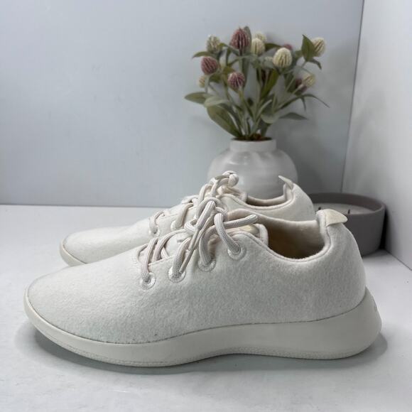 Allbirds Wool Runner Sneakers Natural White Athletic Low Top Men's 9 Tried On - Picture 1 of 9
